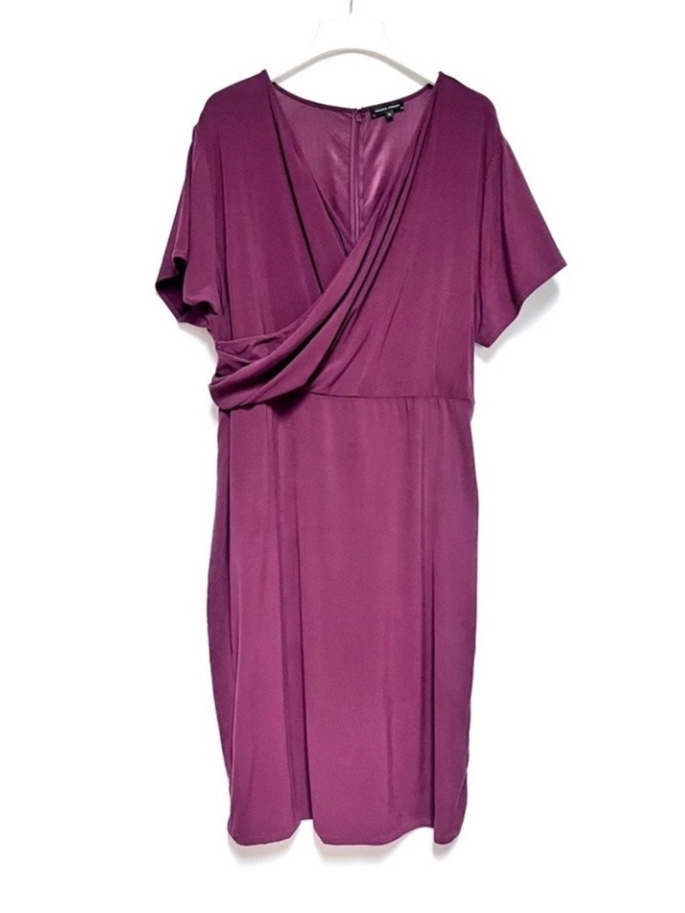 Universal Standard Mary Faux Wrap Midi Dress Burgundy SZ 4X Modest Special Event